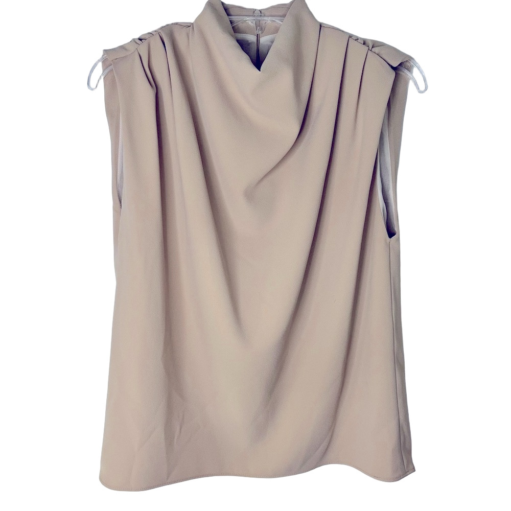 Zara Beige Sleeveless Blouse